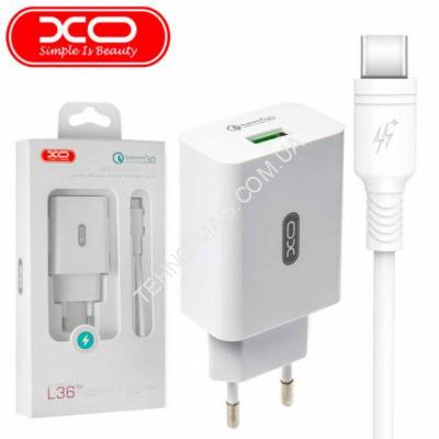 Сетевое ЗУ XO L36 Type-C 1USB QC3.0 18W Быстрая зарядка фото