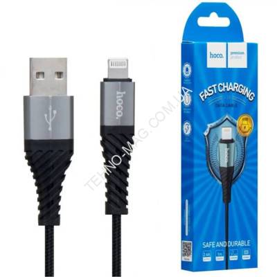 USB Кабель Hoco X38  USB-Lightning   (1m) (чорний) фото