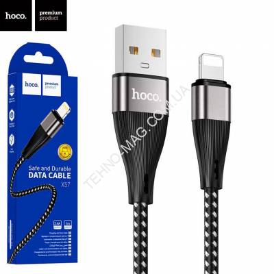 USB Кабель Hoco X57   USB-Lightning   (1m) (чорний) фото