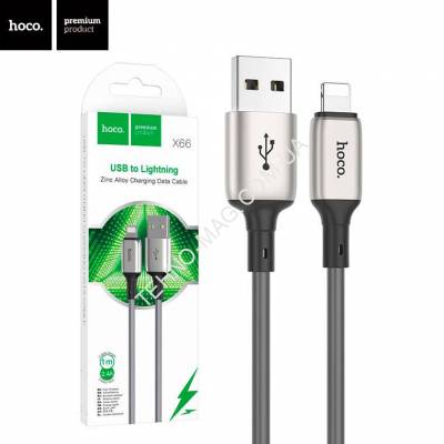 USB Кабель Hoco X66 USB-Lightning   (1m) (сірий) фото