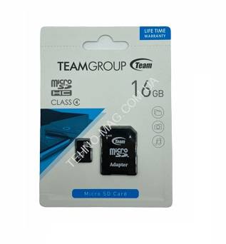 MicroSDHC 16GB Class 4 Team + SD-adapter 1003 фото